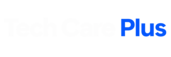 techcareplus Logo white and blue